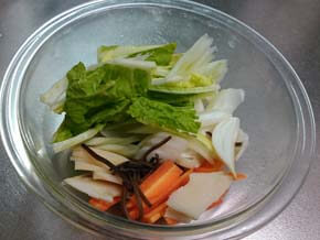 野菜をレンジで加熱する