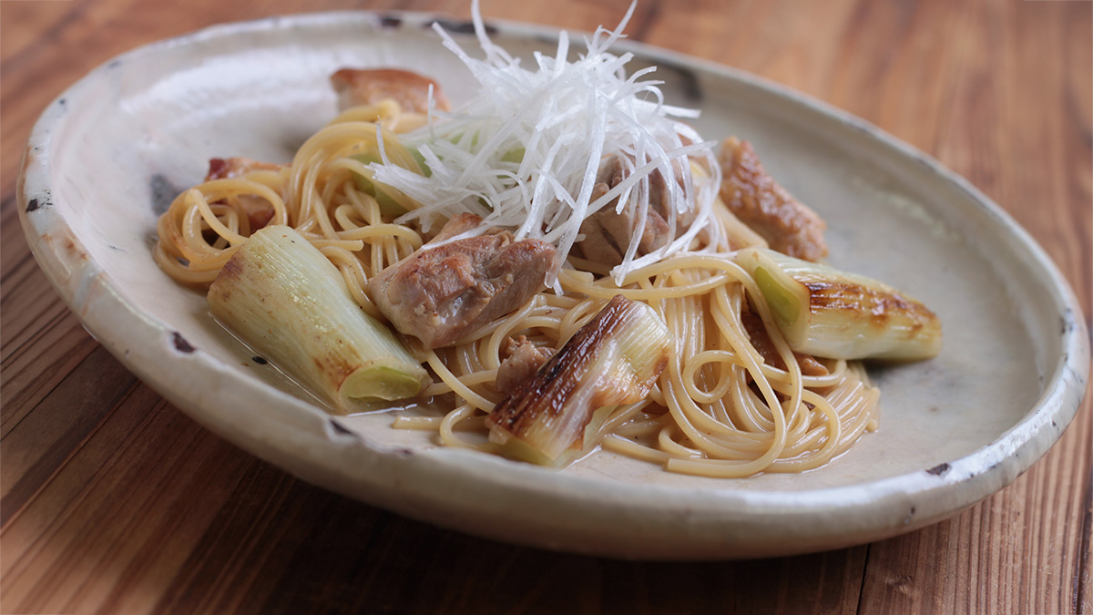 鶏とねぎのスパゲッティ